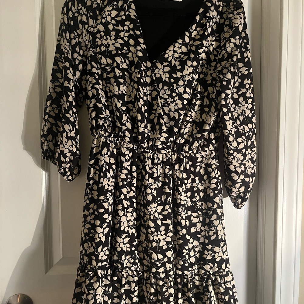 Black and White Floral Dress